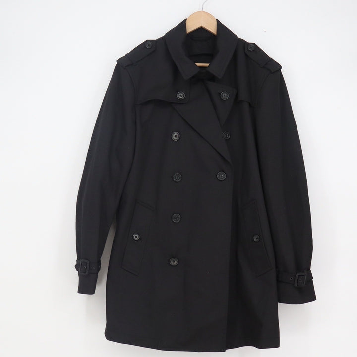 Banana Republic Mens Black Double Breasted Trench Coat Jacket Size M