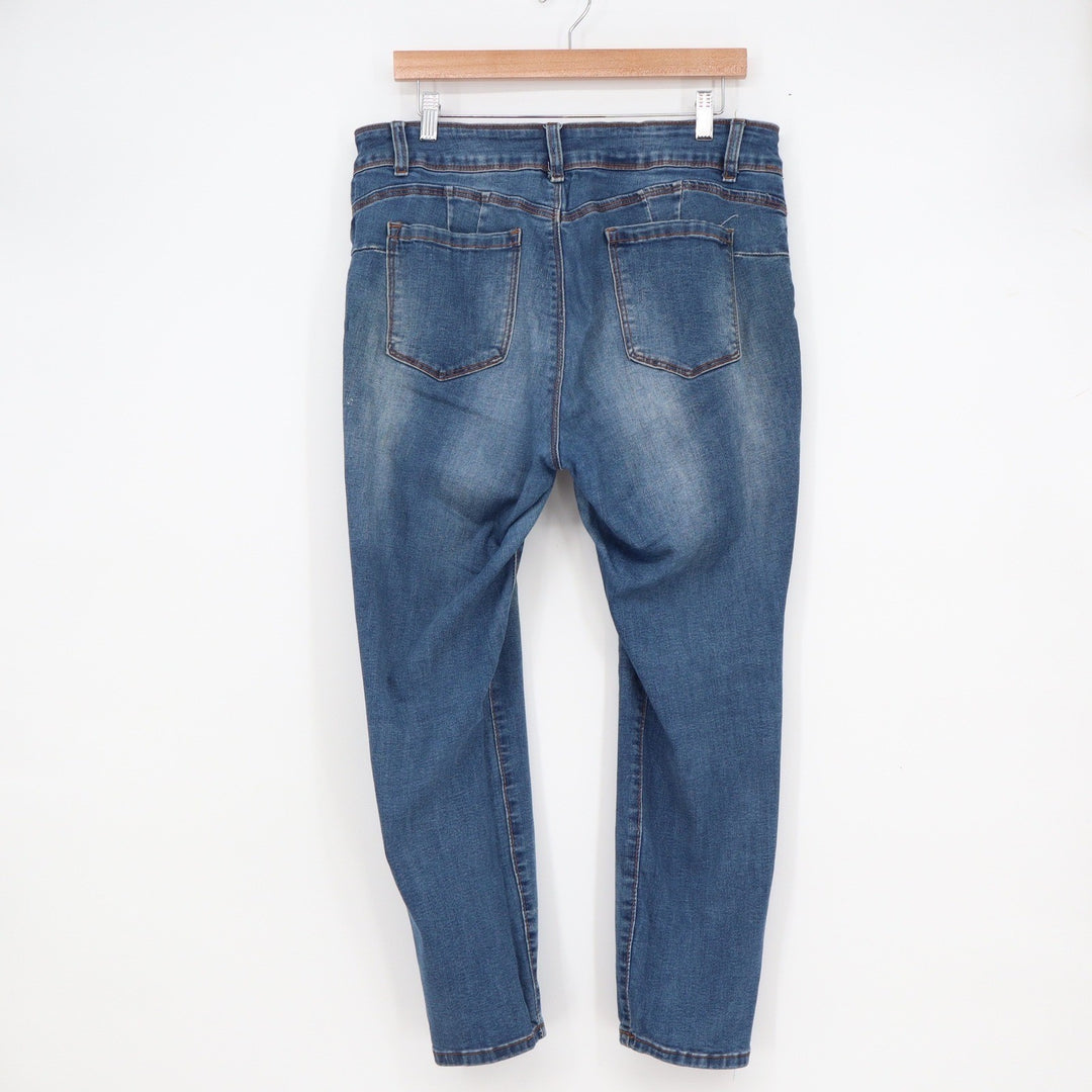 TALA Womens Size 14 Medium Wash Skinny Jeans Blue Stretch Denim Mid Rise