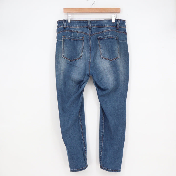 TALA Womens Size 14 Medium Wash Skinny Jeans Blue Stretch Denim Mid Rise