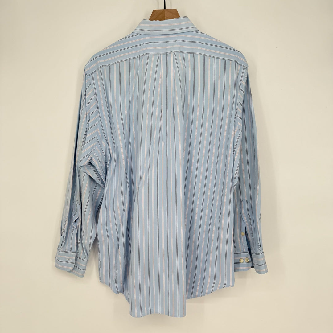 Ralph Lauren Dress Shirt Mens 16.5 Multicolor Striped Classic Fit Button Down