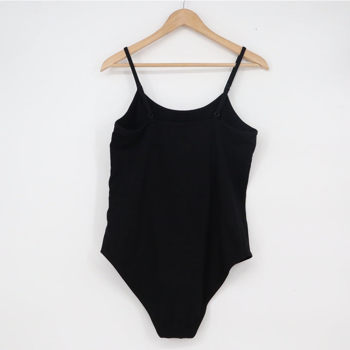 Torrid Womens Black Cotton Cami Bodysuit Plus Size 1 Adjustable Straps Snap Base