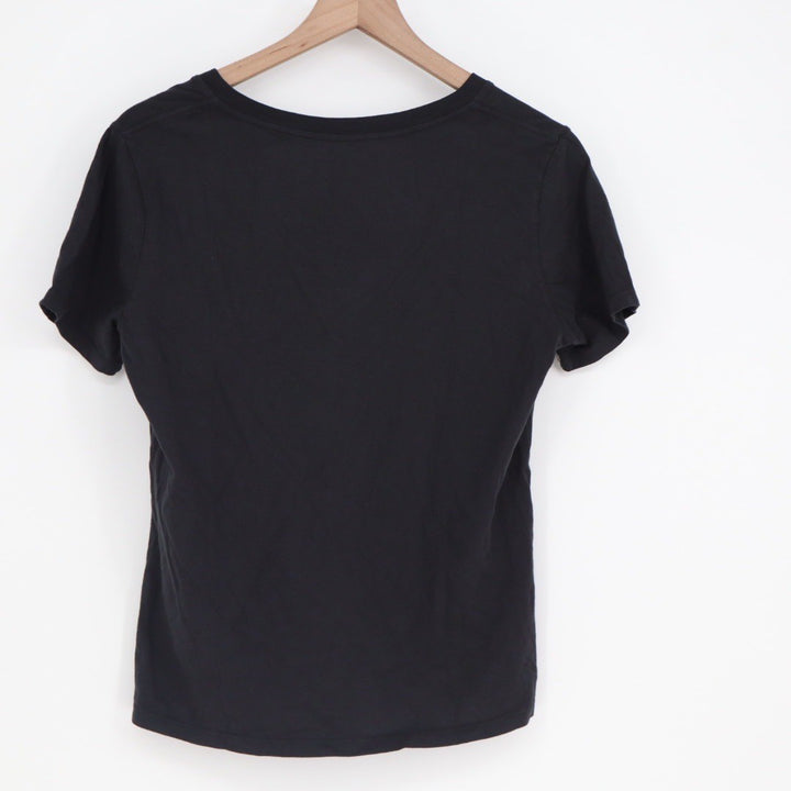 American Giant Womens Black V Neck Short Sleeve T Shirt Size M Made USA