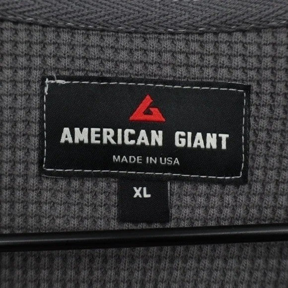 American Giant Summit Shirt Mens XL Gray Colorblock Waffle Knit Classic Fit