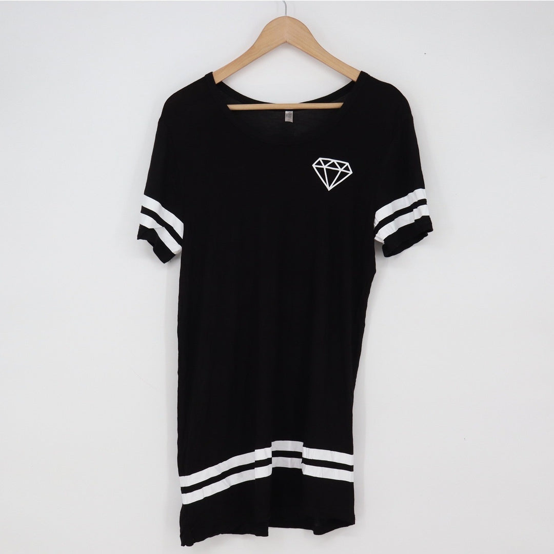 David's Bridal T-Shirt Dress Womens M Black Mrs 01 Varsity