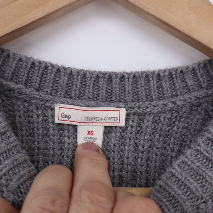 Gap Gray Sequin Cotton Chunky Knit Crewneck Sweater XS