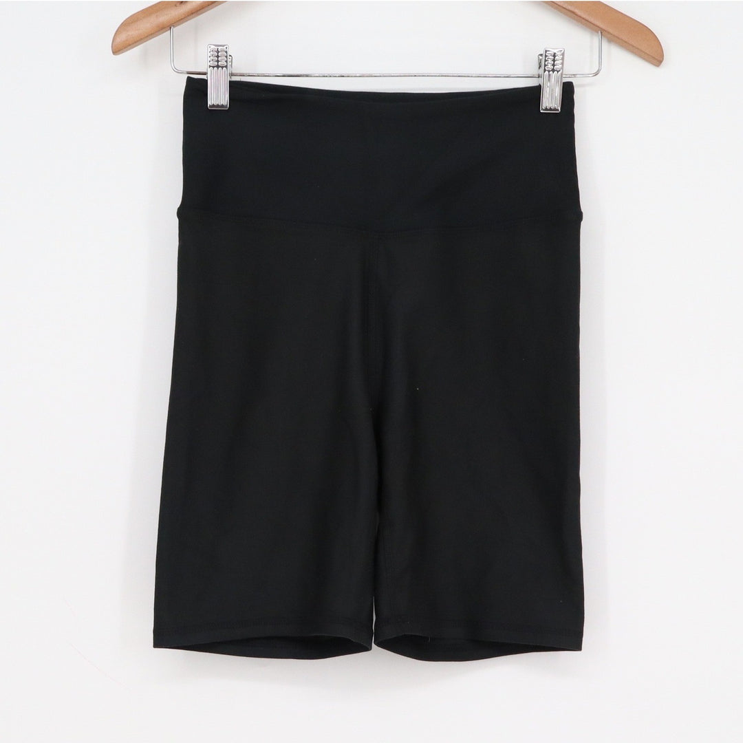 Balance Collection Womens High Waisted Biker Shorts Black Size M Activewear 7in