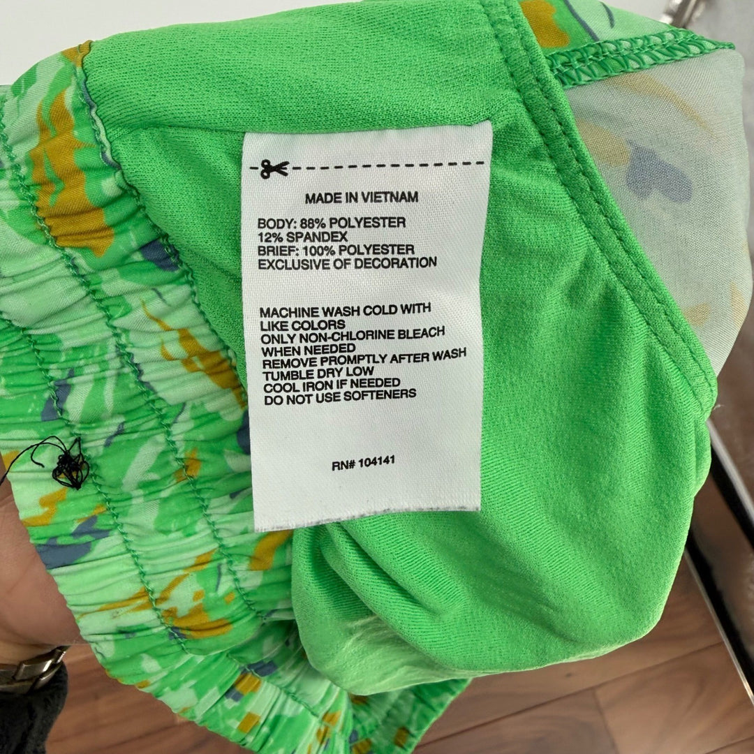 DSG Athletic Shorts Green Abstract Print Elastic Waist Size S