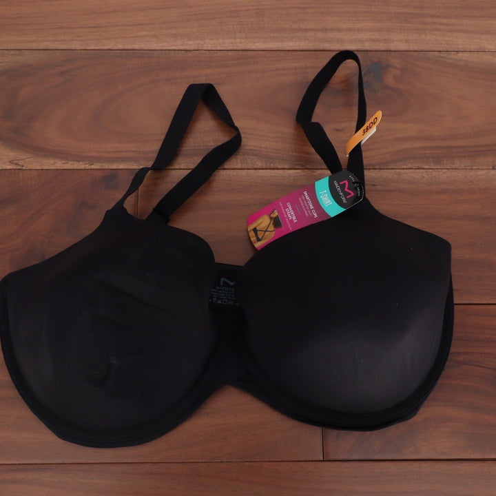 Maidenform Black T-Shirt Bra Smartzone Cups Convertible Straps DM7543 38DD