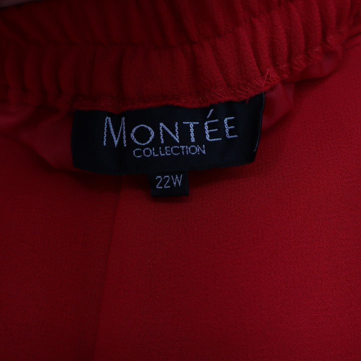 Montee Collection Red Dress Pants Plus Size 22W Straight Leg Lined Career
