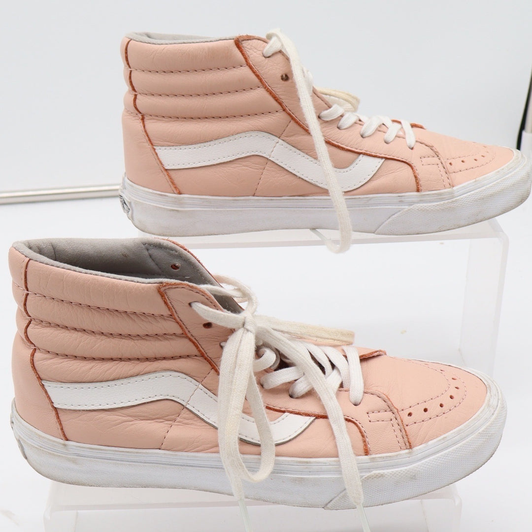 Vans Sk8-Hi Leather High Top Sneakers Peach Pink Womens 7