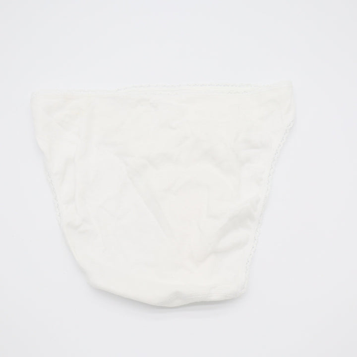 Charter Club Intimates White 100% Cotton Lace Trim High Cut Bikini Panties Large