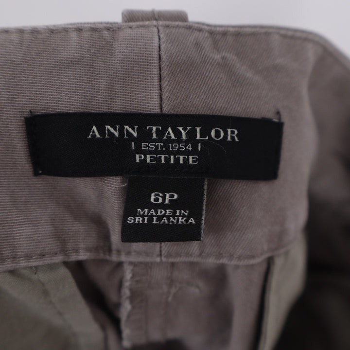 Ann Taylor Petite Taupe Brown Cotton Tencel Stretch Crop Capri Pants Size 6P