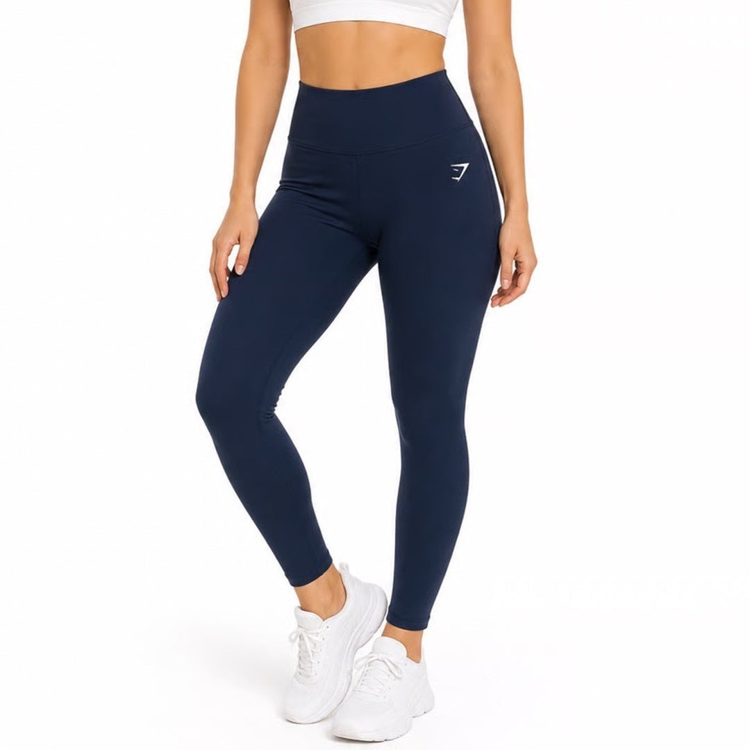 Gymshark Navy Blue Training Leggings High Waisted Size L Womens