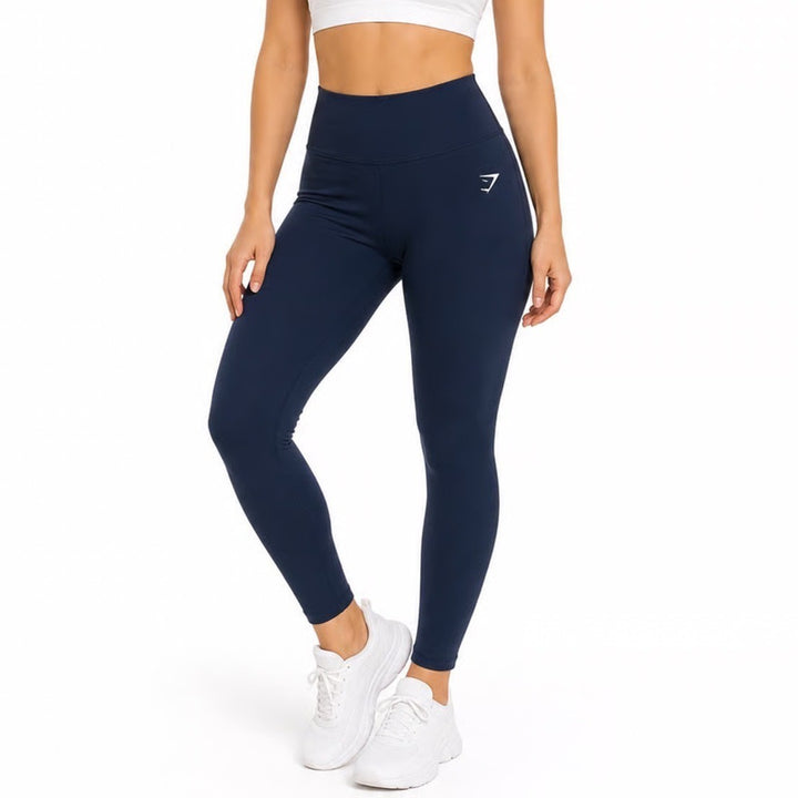 Gymshark Navy Blue Training Leggings High Waisted Size L Womens