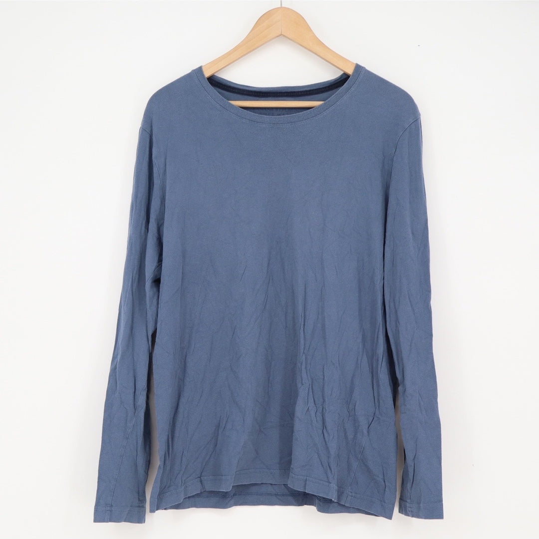 Banana Republic Soft Wash Mens Blue Long Sleeve Cotton Crew Neck T-Shirt Large