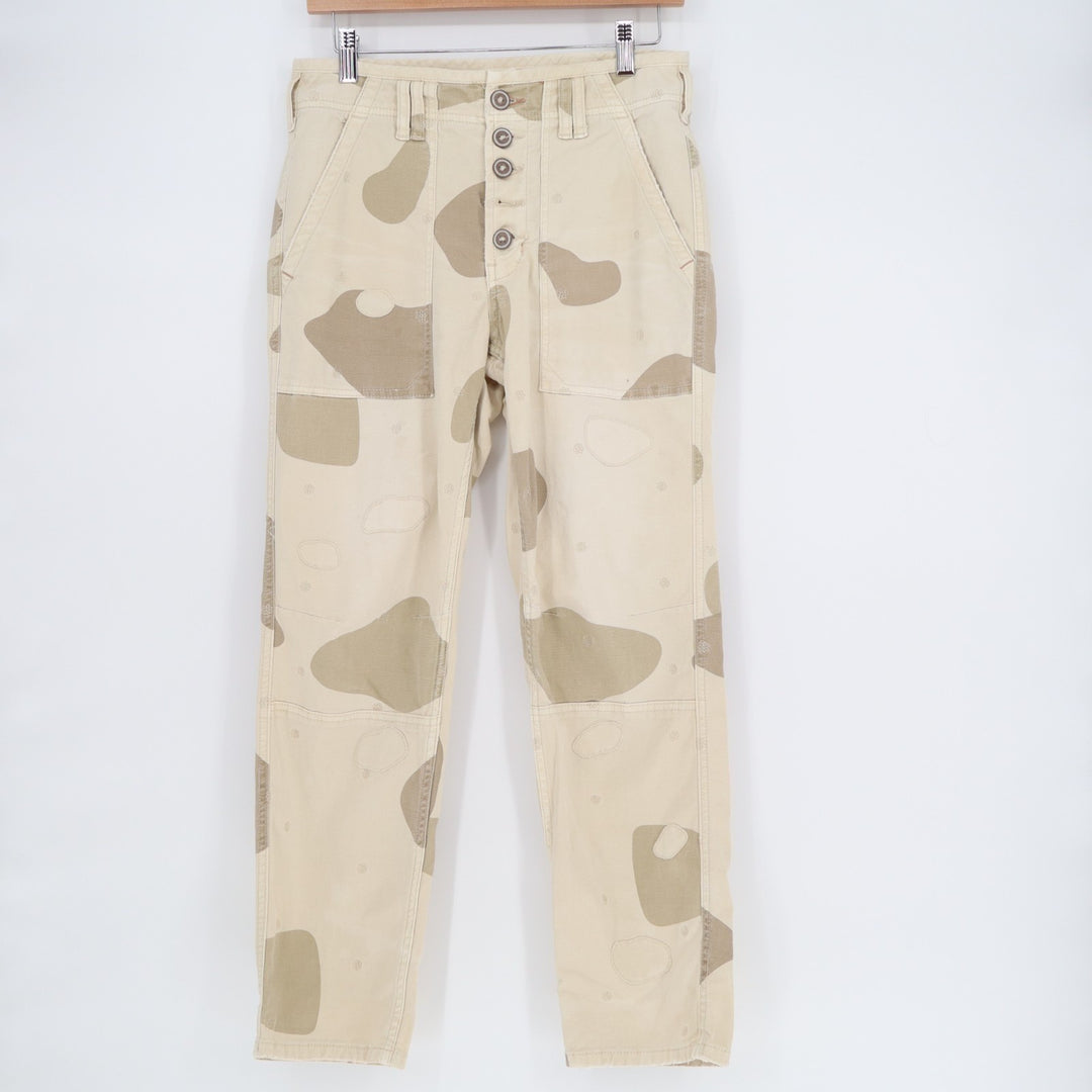 Anthropologie Wanderer Utility Pants Women 27 Multi Camo Cotton Stretch Mid Rise