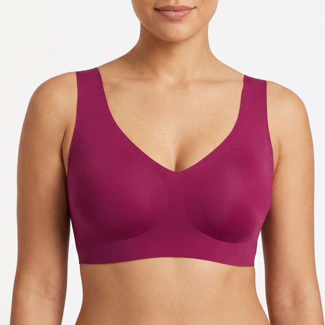 Hanes Ultimate Cool Comfort Wirefree Bralette Berry Magenta 2XL