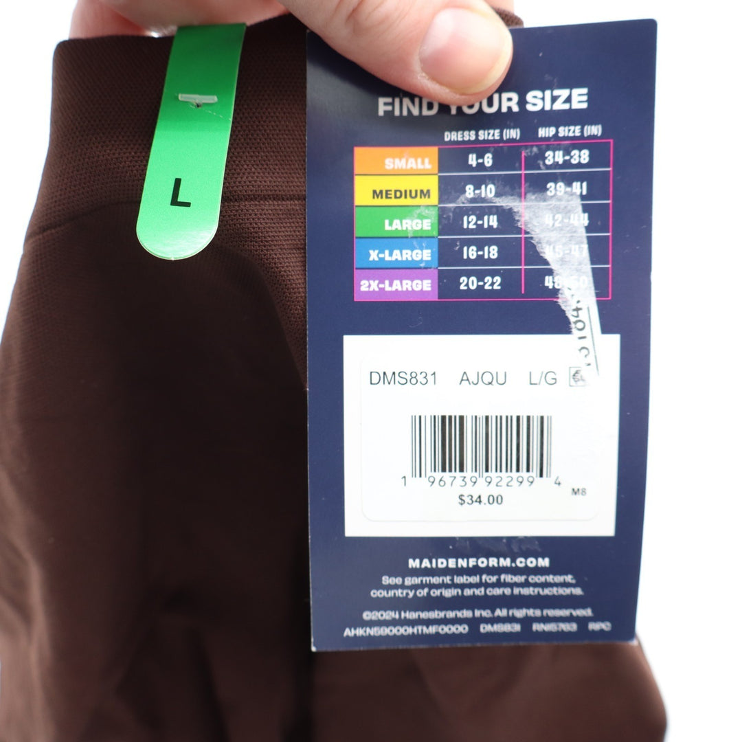 Maidenform Seamless Tummy Control Shapewear Thigh Womens Large Brown Stretch