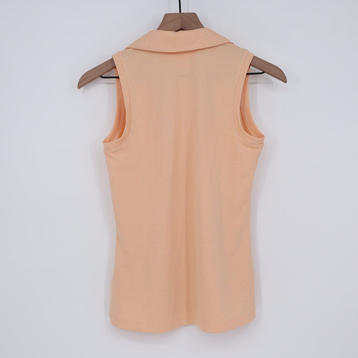 Walter Hagen Clubhouse Womens Sleeveless Golf Polo Shirt Peach Orange XS