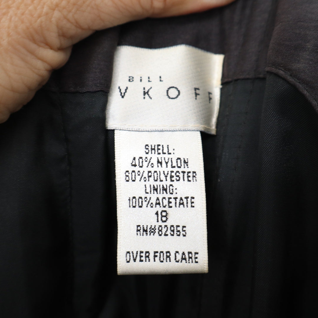 Bill Tice for Vikoff Black Ruched Cocktail Dress Size 18 Sleeveless Formal