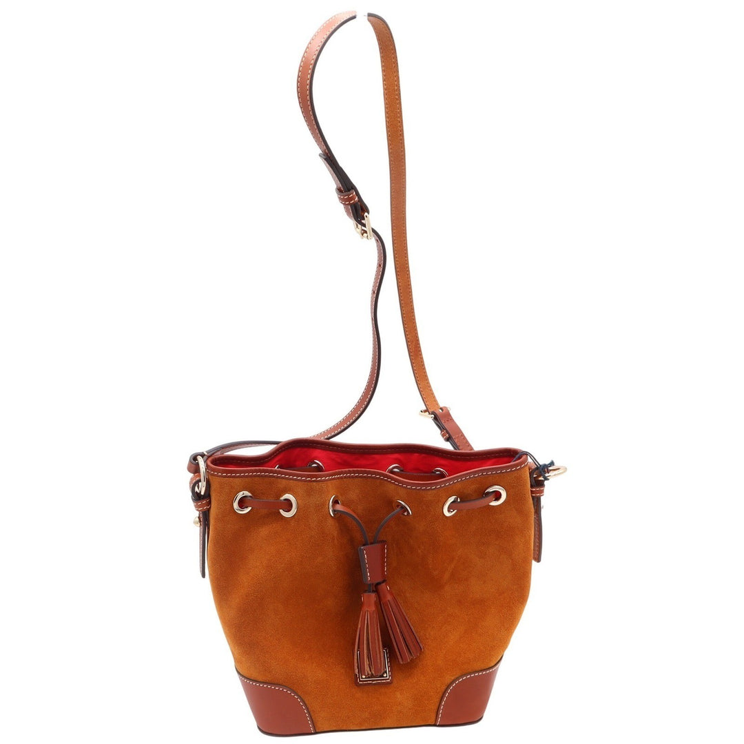 Dooney & Bourke Honey Suede Crossbody Drawstring Bucket Bag New