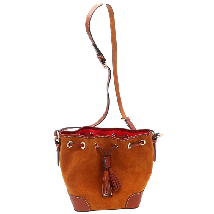 Dooney & Bourke Honey Suede Crossbody Drawstring Bucket Bag New