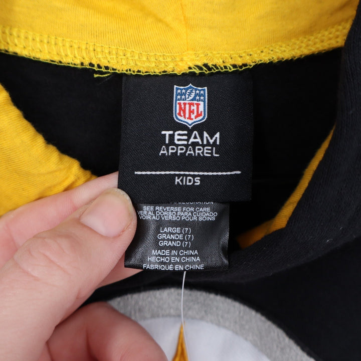 NFL Team Apparel Kids Pittsburgh Steelers Hoodie Black Yellow Size L 7
