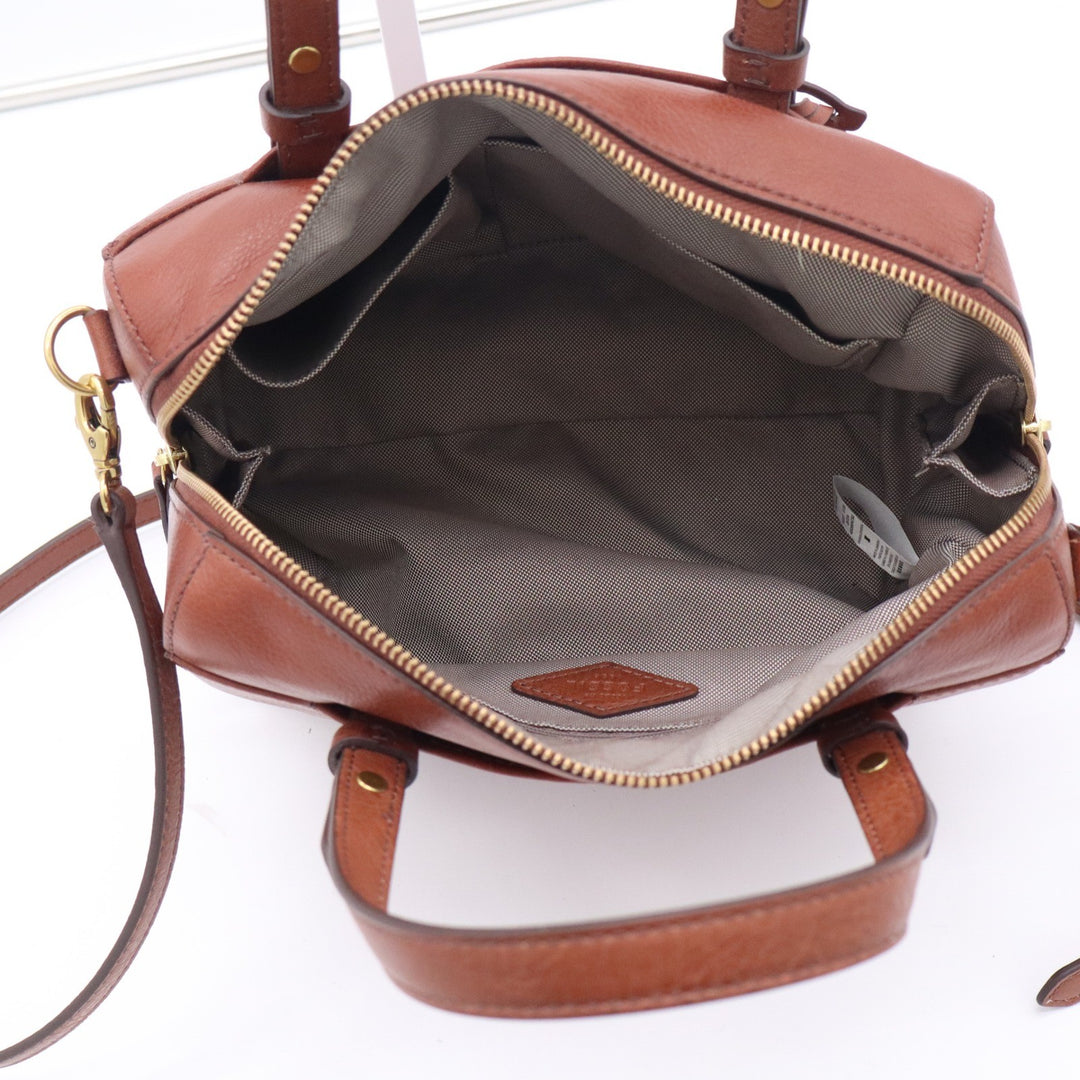 Fossil Rachel Satchel Brown Leather Crossbody Bag New