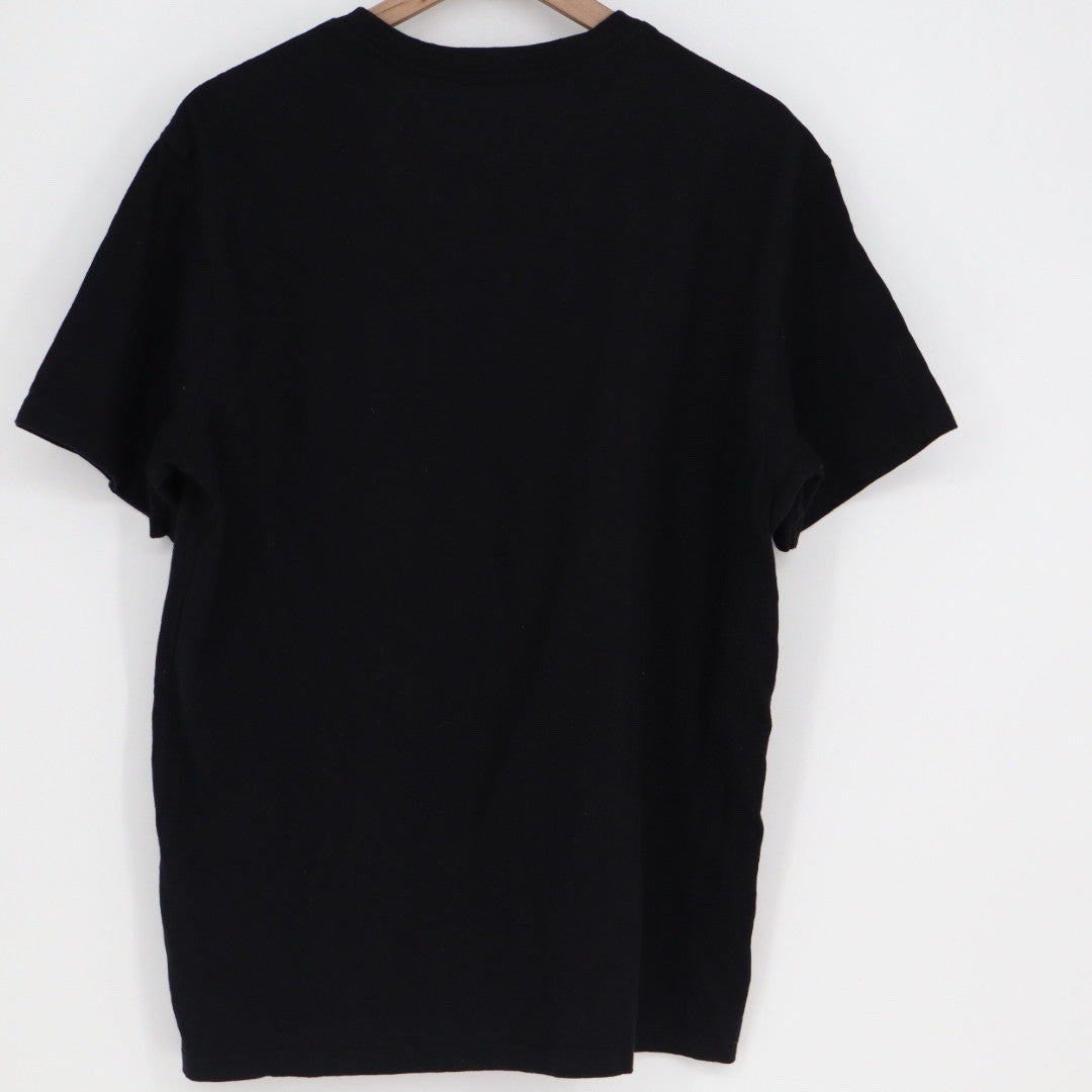 American Giant Mens Black V Neck T Shirt Size L Made in USA Cotton Basic Tee