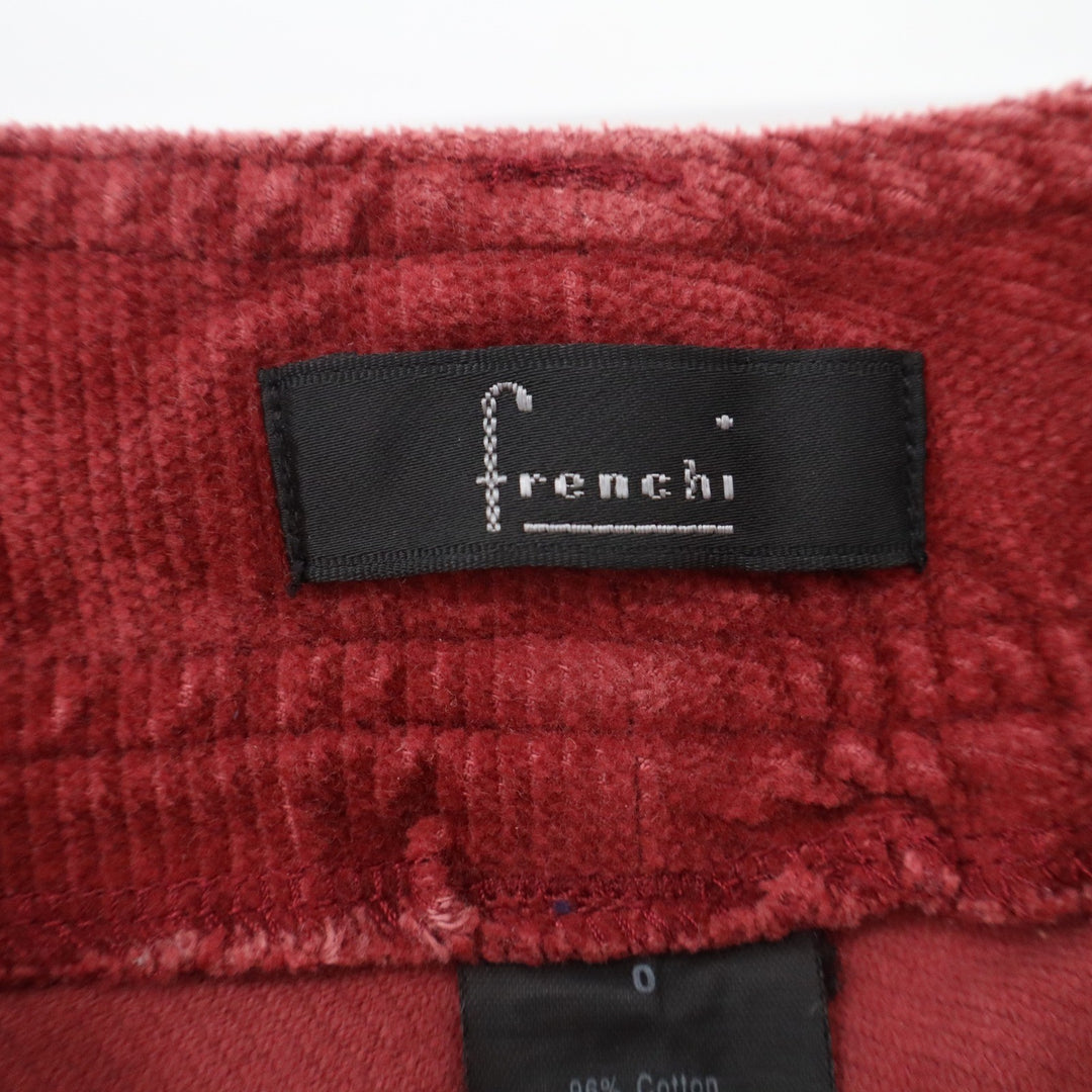 Frenchi Womens Burgundy Red Corduroy Flare Leg Seam Detail Pants Size 0