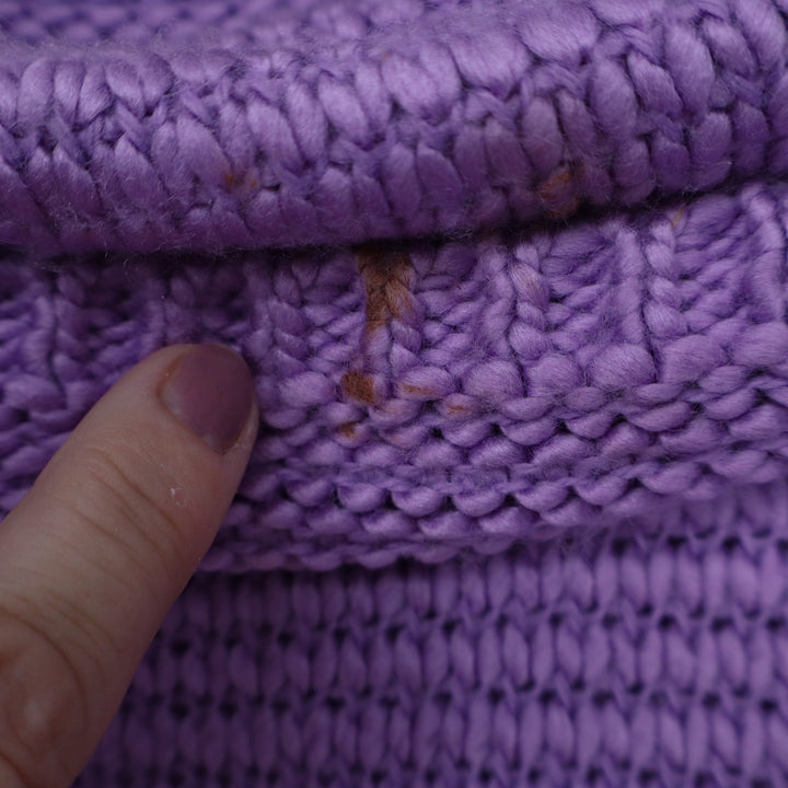 Jones New York Collection Petite Purple Cowl Neck Chunky Knit Sweater PS