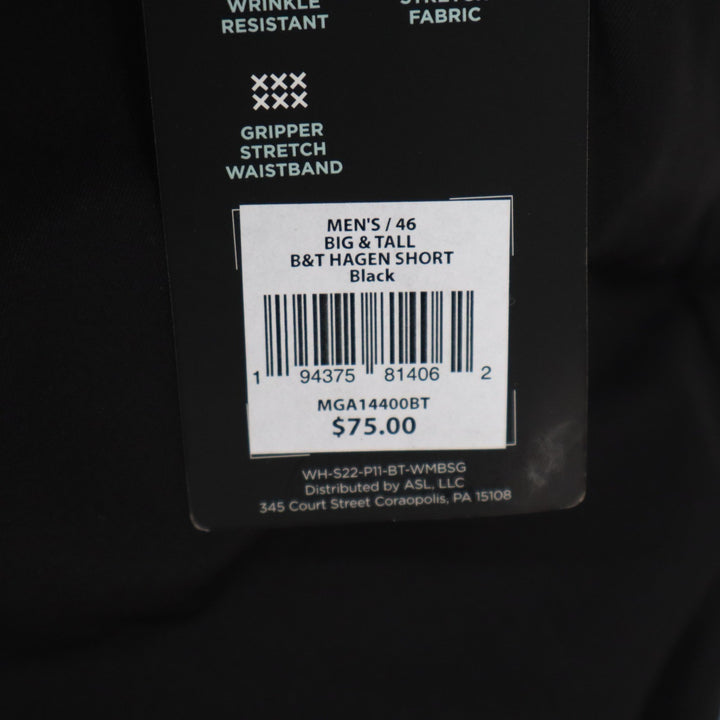 Walter Hagen Mens Black Perfect 11 Golf Shorts Big & Tall 46
