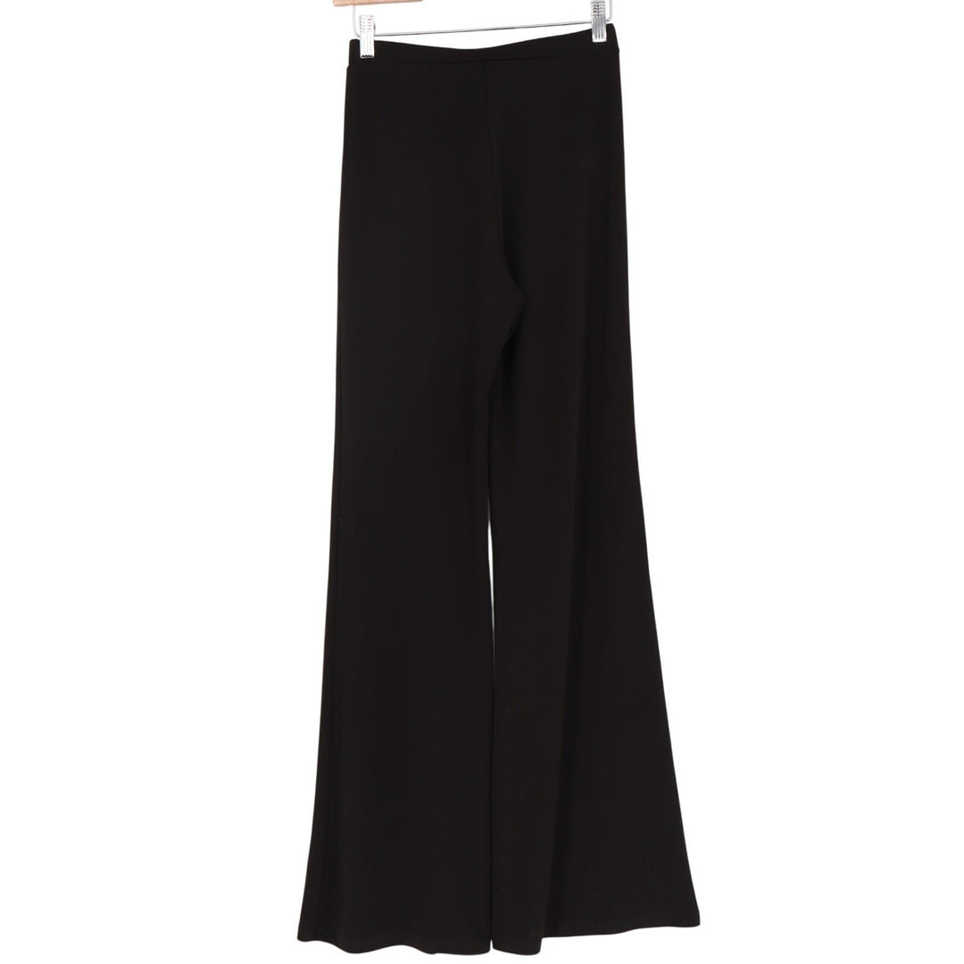 Trousers Womens Core Black Knitted Pull On High Rise Street Wear Flared Leg
