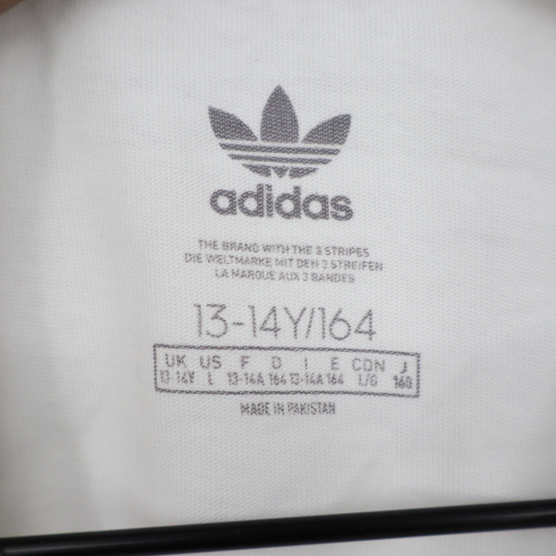 Adidas Originals Kids Trefoil Tee White Black Logo T-Shirt Size L 13-14Y
