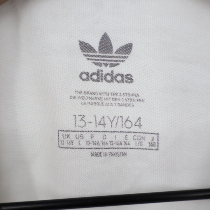 Adidas Originals Kids Trefoil Tee White Black Logo T-Shirt Size L 13-14Y