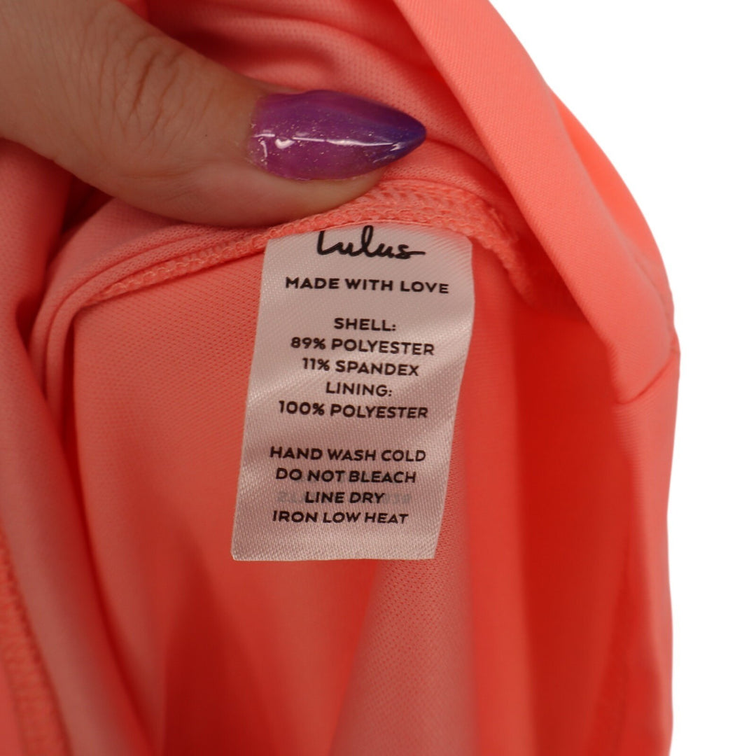 Lulus Extraordinary Poise One Shoulder Mini Dress Womens XS Coral Pink Stretch