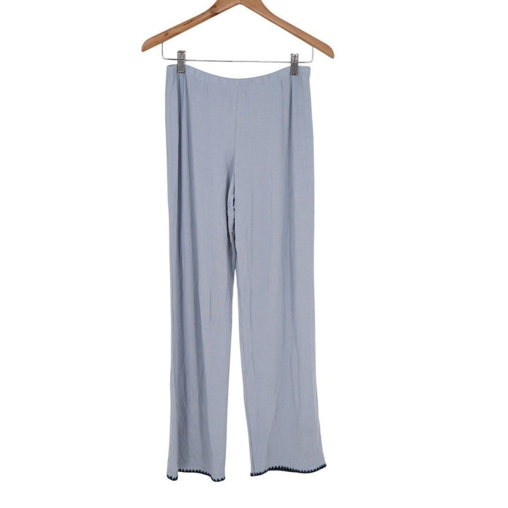Eberjey Side Of Life Pajama Pants Womens S Blue Stretch Elastic Waist Wide Leg