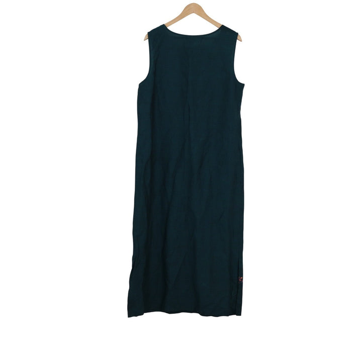 Sag Harbor Dress Womens Forest Green Sleeveless Embroidered Hem Maxi Dress XL