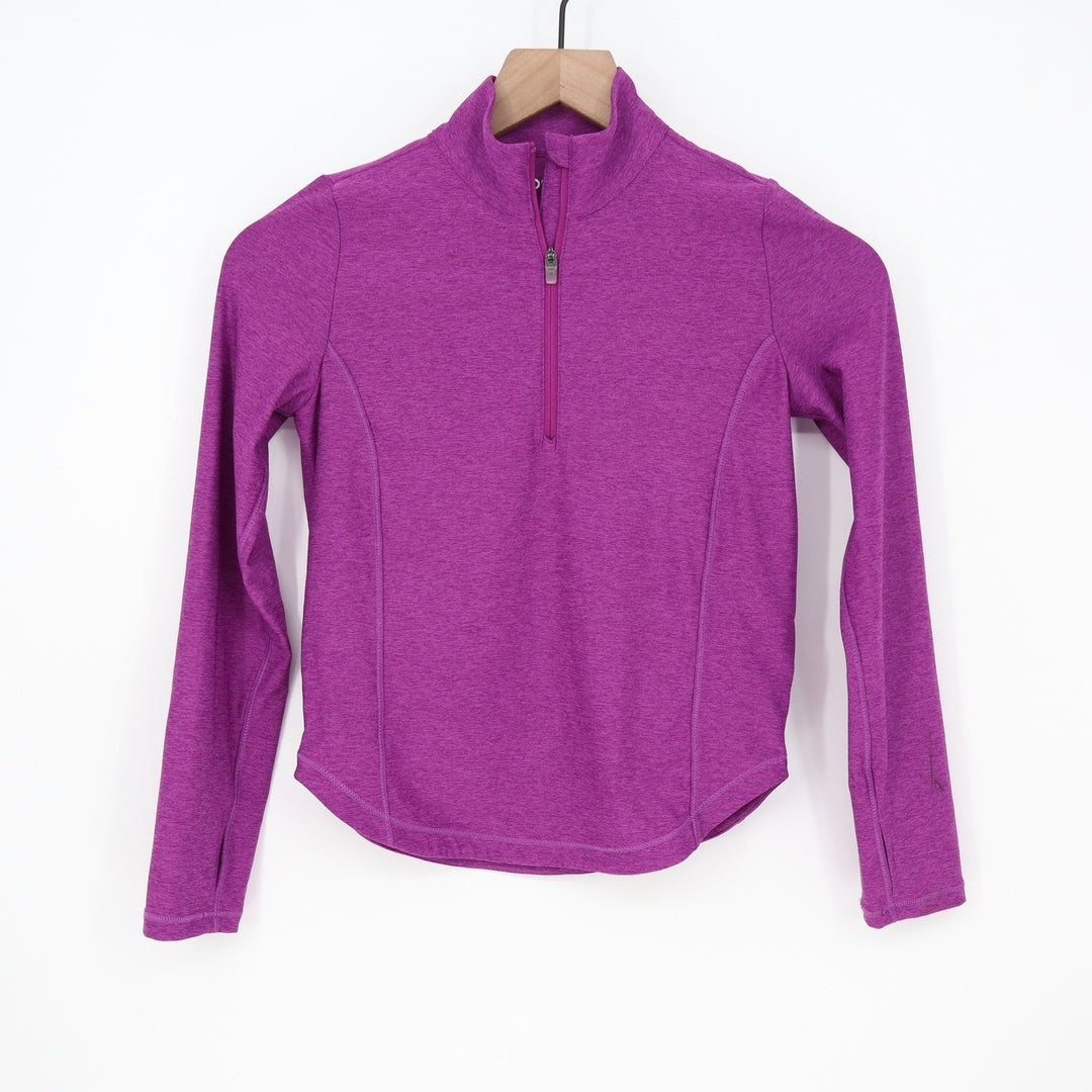 DSG Girls Movement LS 1/4 Zip Pullover Vibrant Violet Heather Size S 8-9