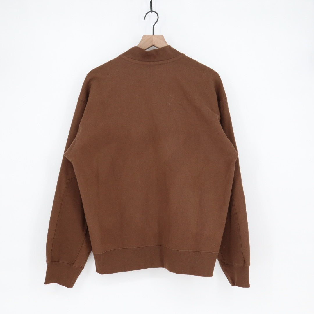 American Giant Bomber Jacket Mens M  Brown Full Zip Cotton Ribbed Fleece Lined