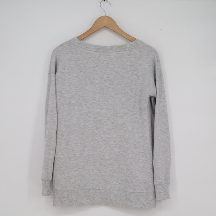 Ideology Womens Gray Heathered Crossover Hem Long Sleeve Sweatshirt XS