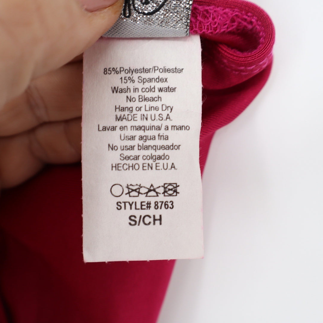Leyva's USA Magenta Pink Bodycon Mini Dress Lace Up Open Back Small