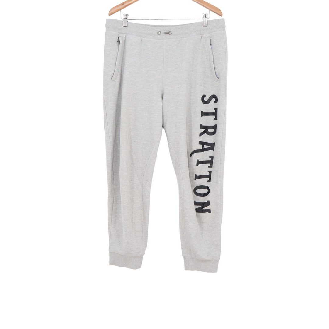 Stratton Mens Heather Gray Graphic Jogger Sweatpants XL Zipper Pockets