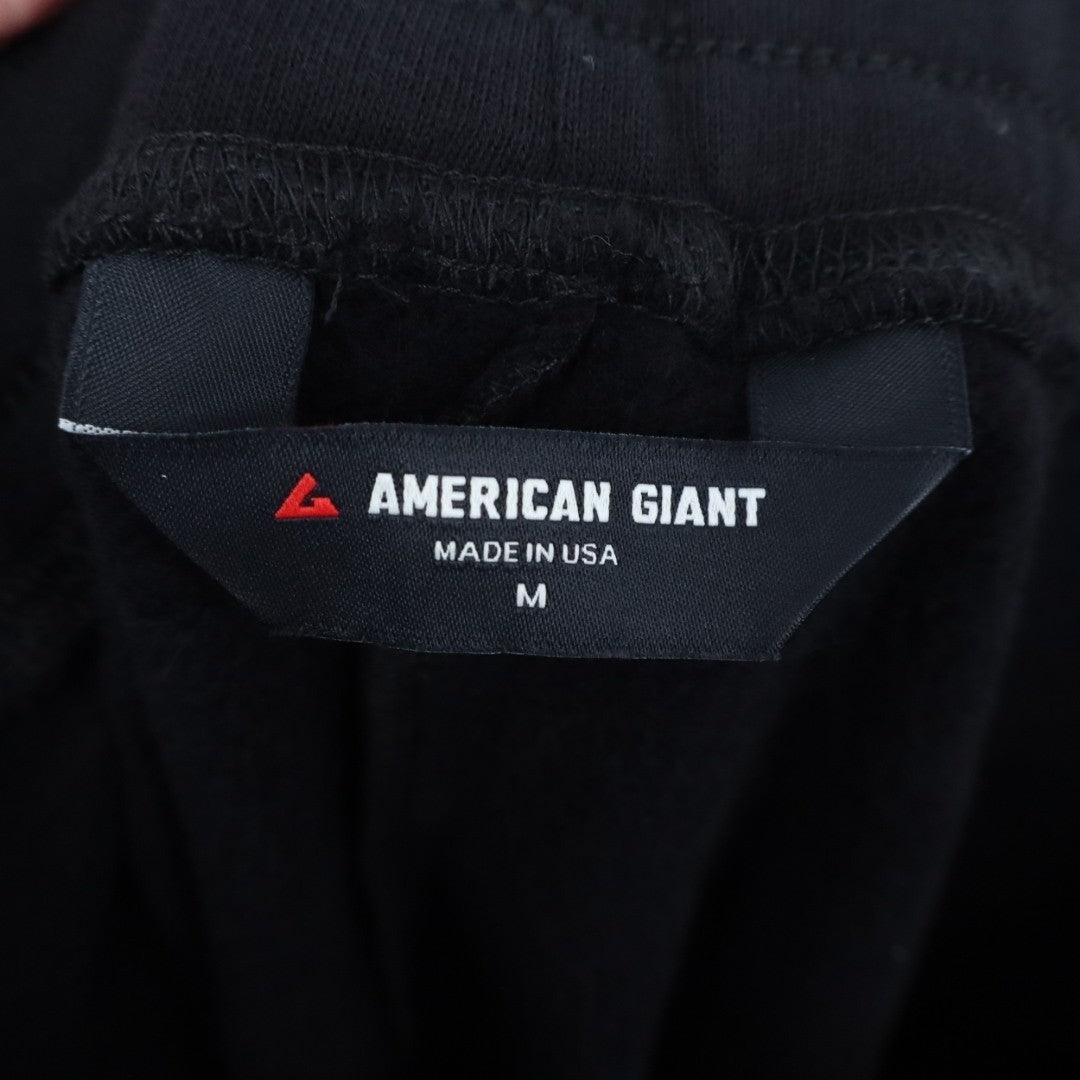 American Giant Sweatpants Mens Medium Black Cotton Slash Pockets Tapered Leg