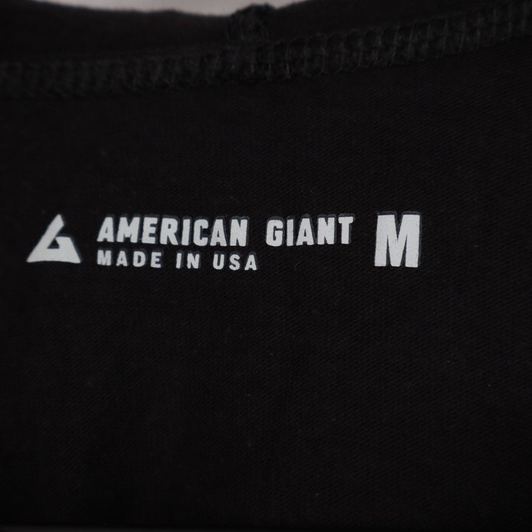 American Giant Womens Black Full Zip Hoodie Sweatshirt Sleeve Size M Made in USA