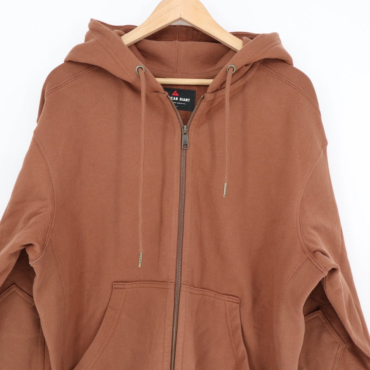 American Giant Classic Hoodie Mens Medium Rust Full Zip Cotton Fleece Lined