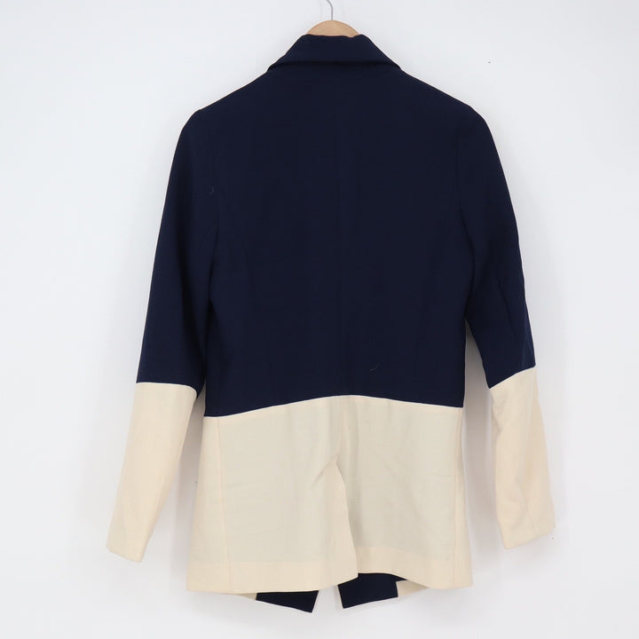 Greylin Blazer Womens S Navy Cream Color block Double Breasted Good