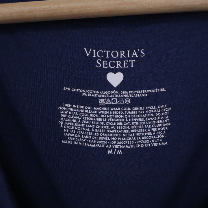 Victorias Secret Navy Blue Glitter Logo Sleep Shirt Nightgown Mens Size M