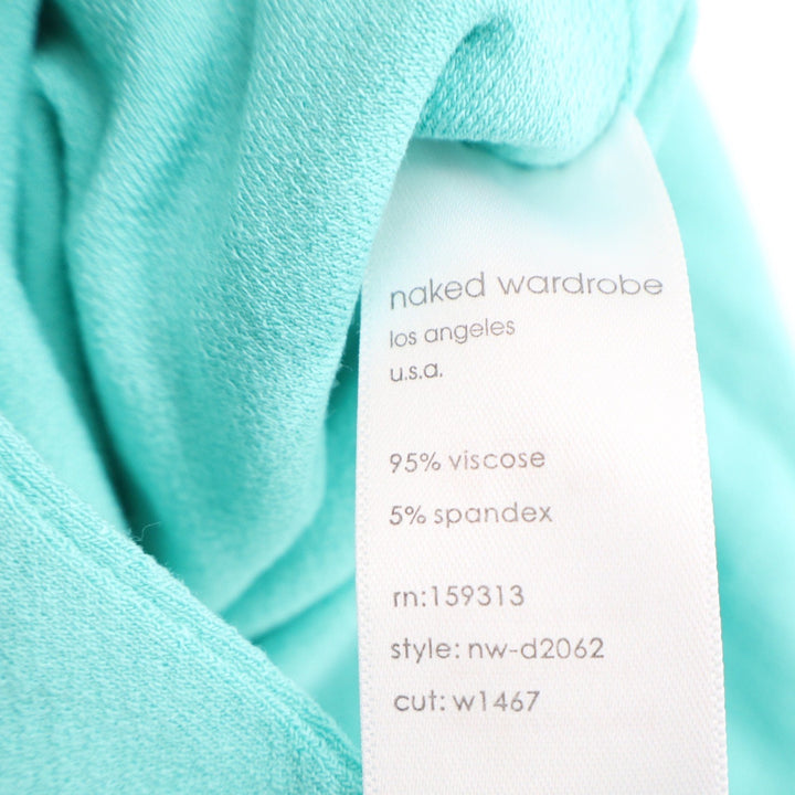 Naked Wardrobe Aqua Turquoise One Shoulder Multi Strap Mini Dress L