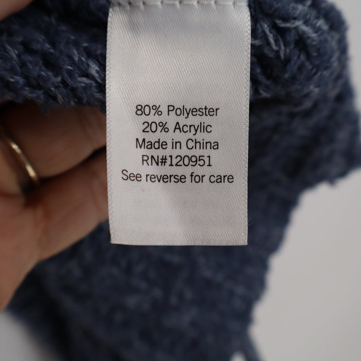 SO Goods For Life Blue Marled Open Front Textured Knit Cardigan Sweater Large